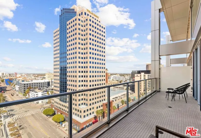 a view of balcony with seating space