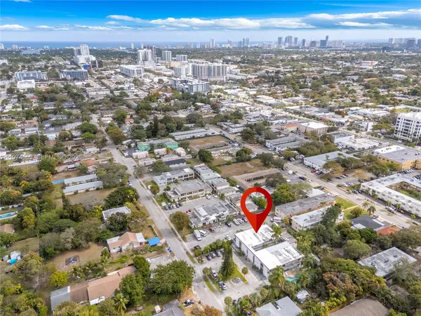 an aerial view of multiple house