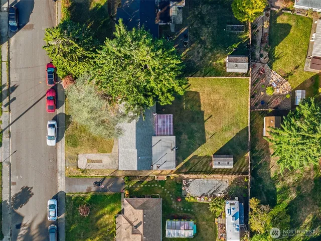 an aerial view of a house