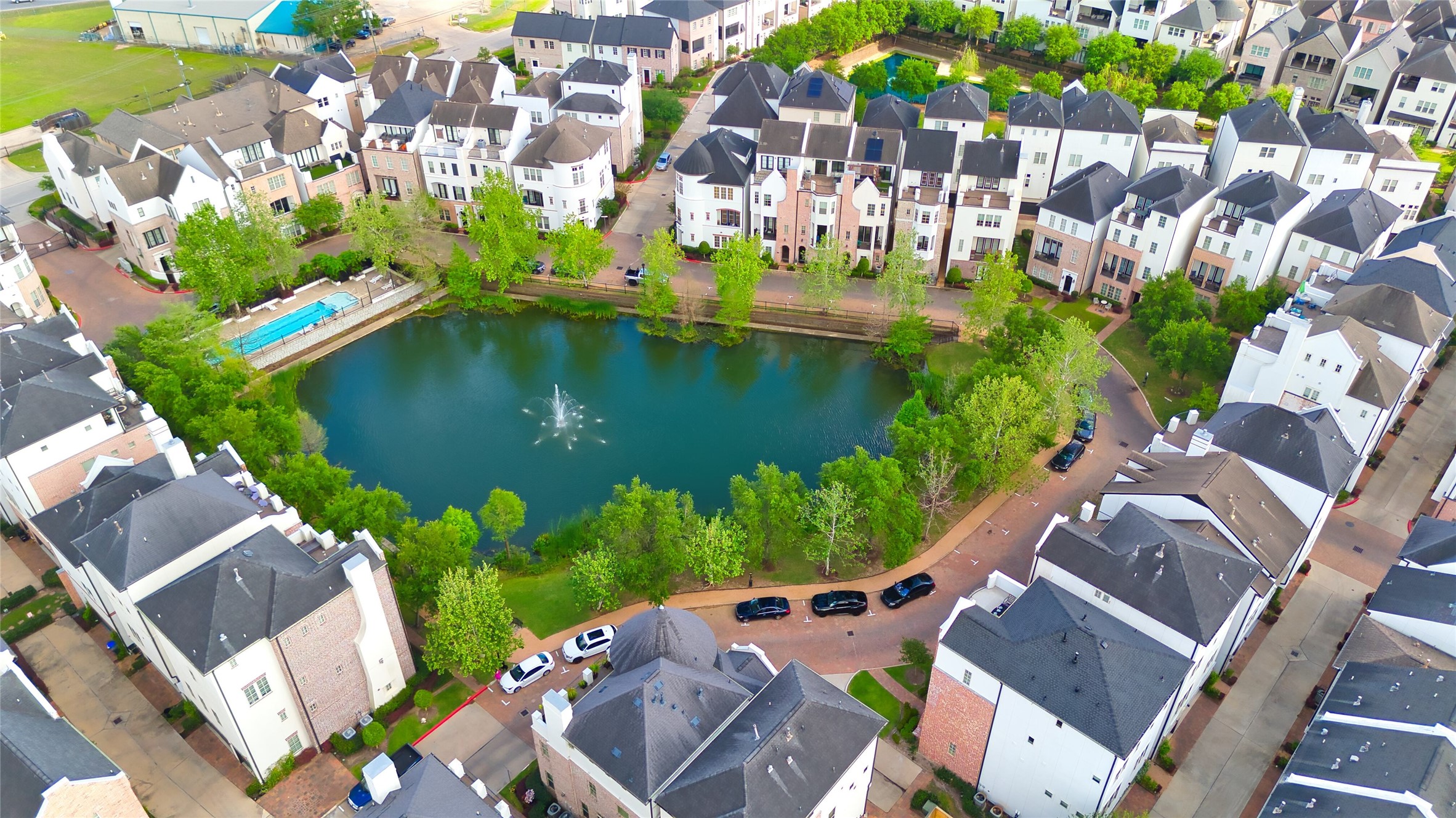 2029 Fannin Station North Houston, TX 77045 - Photo 14 of 14 an aerial view of residential house with outdoor space and swimming pool