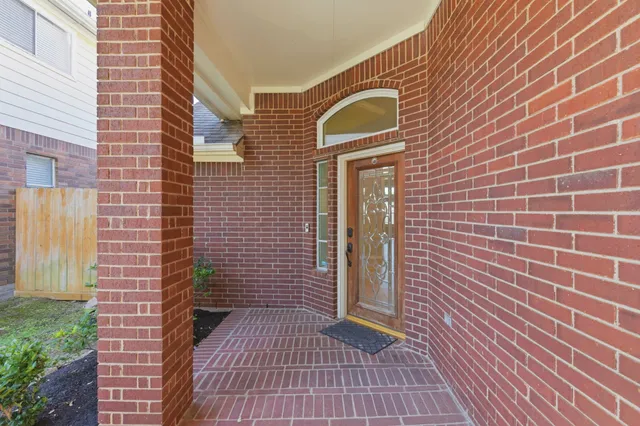a brick building with a sink