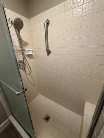 a bathroom with a shower