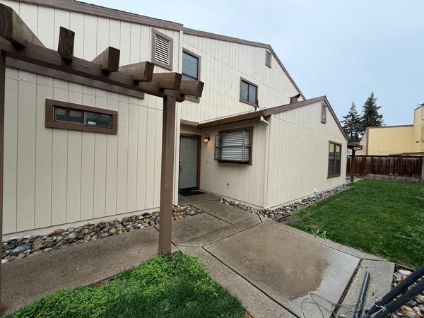a front view of a house with entryway