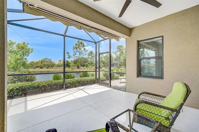 an aerial view of a house with a garden