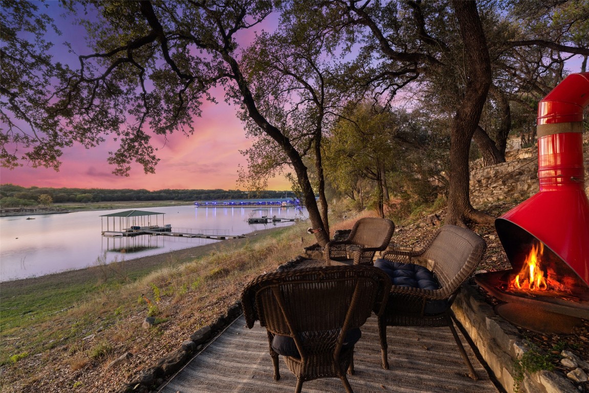 a view of a chairs and table on the terrace