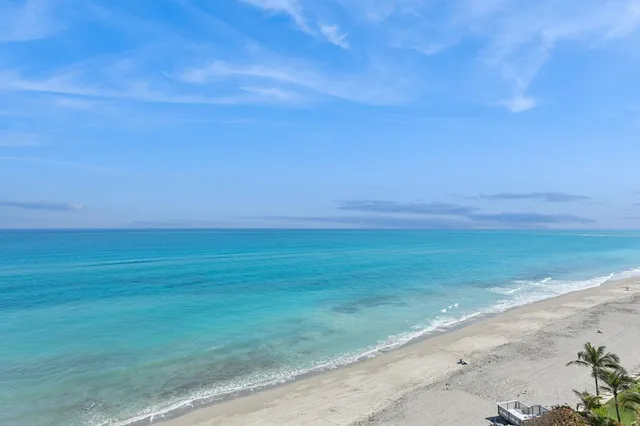 a view of yard with ocean view