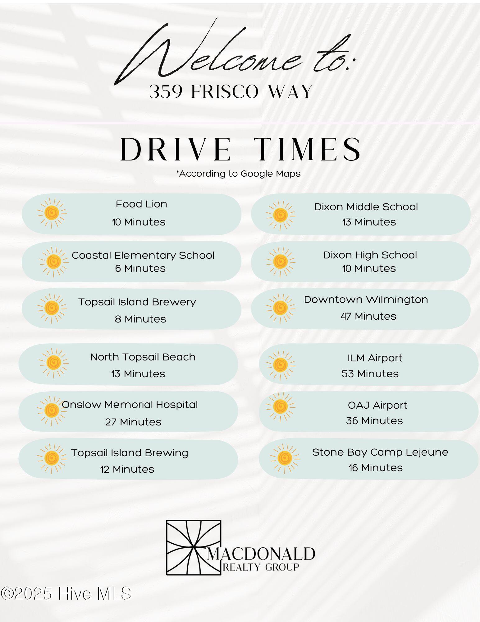 359 Frisco Way Holly Ridge, NC 28445 - Photo 2 of 37 1255 Old Folkstone Drive Times (Real Es