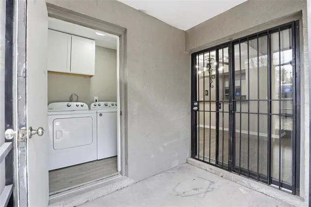 a utility room with a window