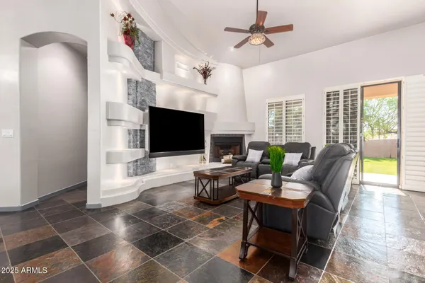 a view of a dining room and livingroom