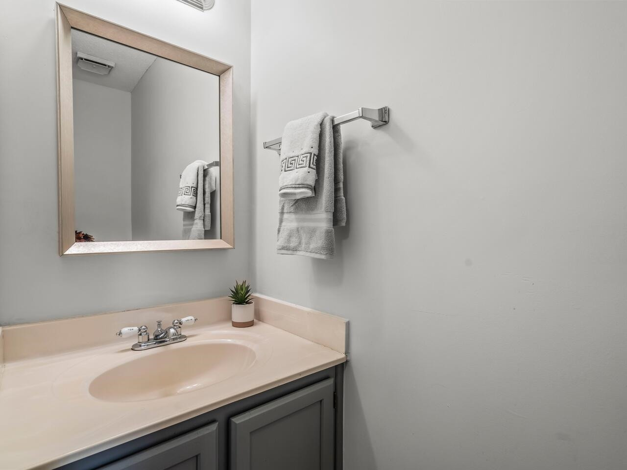 118 Shady Spring Place Durham, NC 27713 - Photo 14 of 33 a bathroom with a sink and a mirror