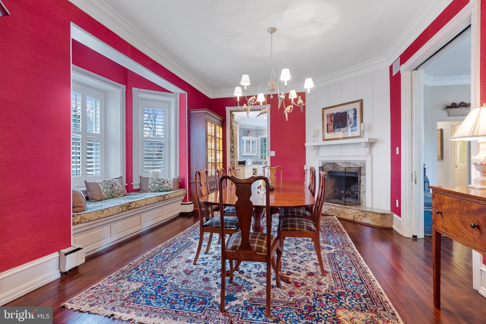 1571 North Valley Road Malvern, PA 19355 - Photo 22 of 93 Gorgeous dining rm with window seat and fireplace