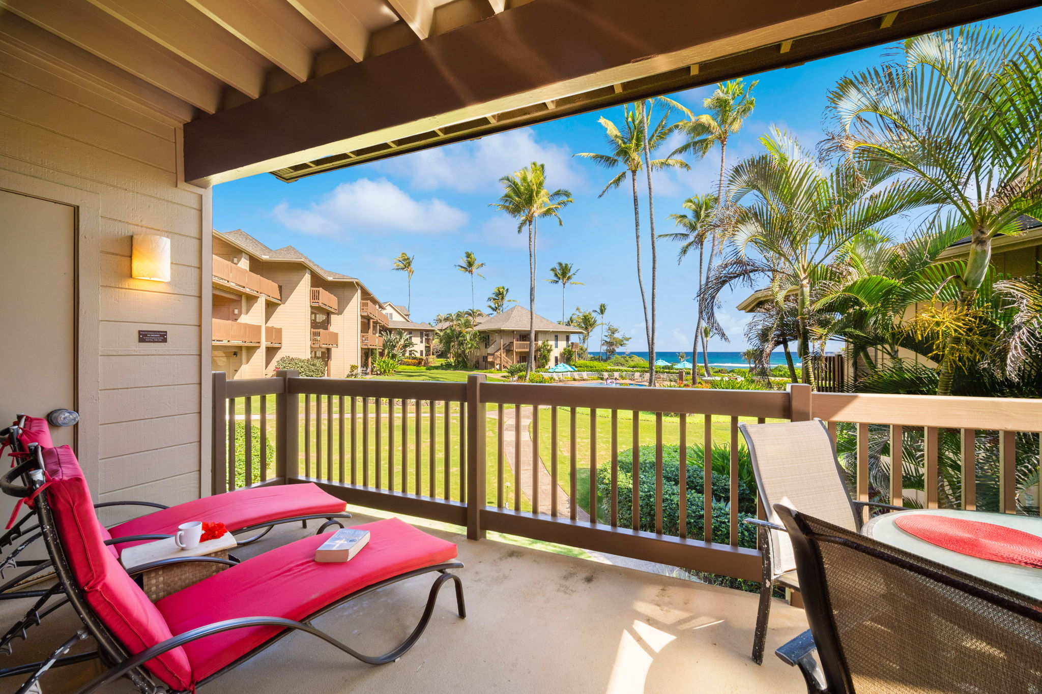 4460 Nehe Road, Unit 203 Lihue, HI 96766 - Photo 10 of 26 a view of a balcony with furniture
