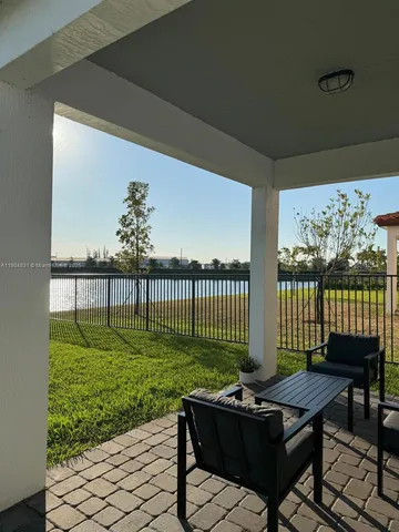 a living room with a garden