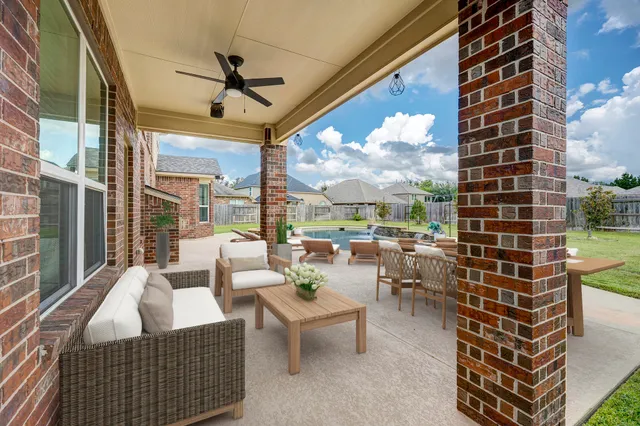 a roof deck with couch