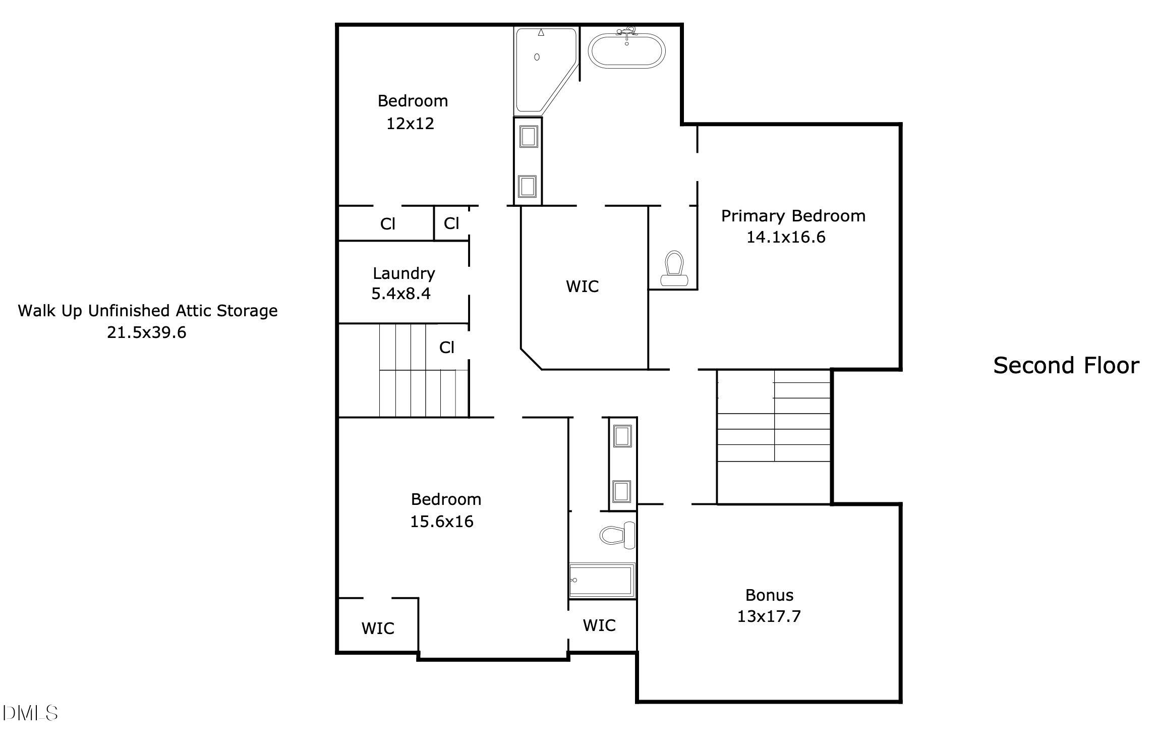 248 Logbridge Road Chapel Hill, NC 27516 - Photo 5 of 90 2nd Floor Layout