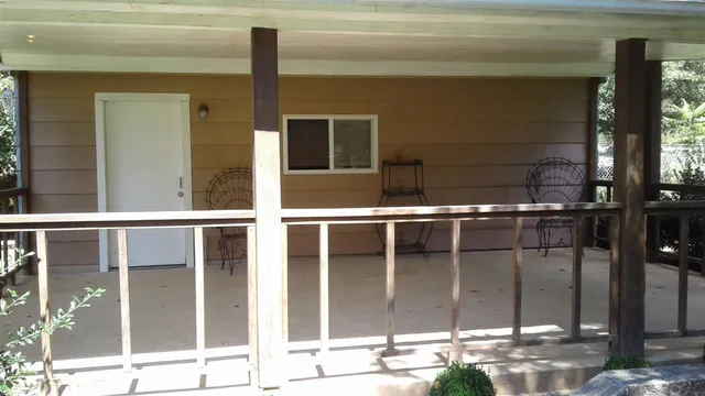 a view of a door of a house