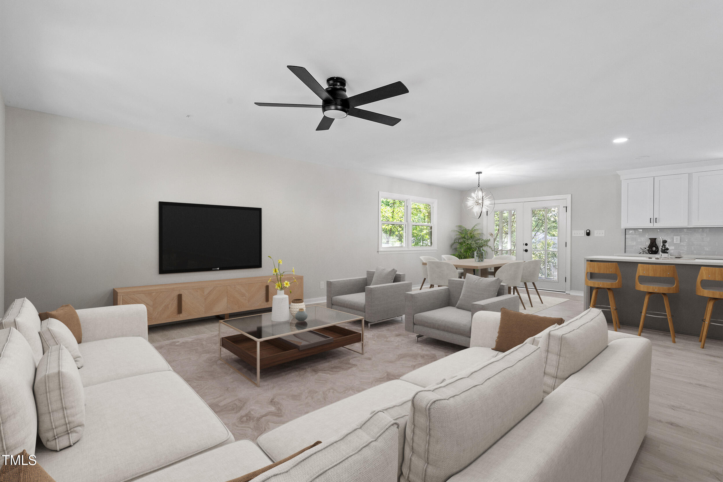 1514 Goodwin Road Durham, NC 27712 - Photo 5 of 33 a living room with furniture and a flat screen tv
