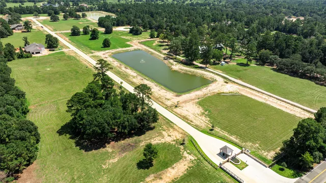 a view of a lake with a city