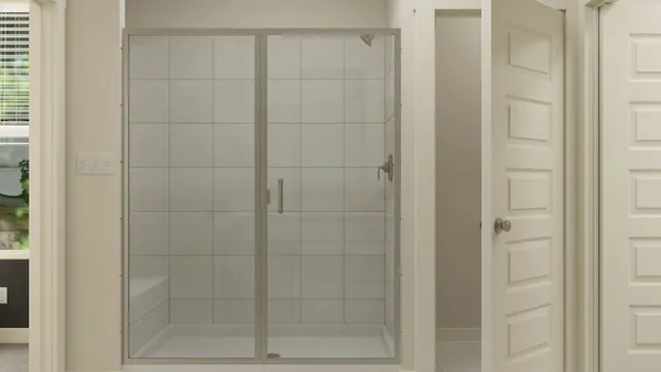 a bathroom with a shower