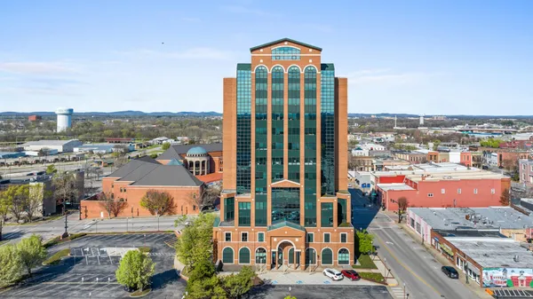 an aerial view of a city