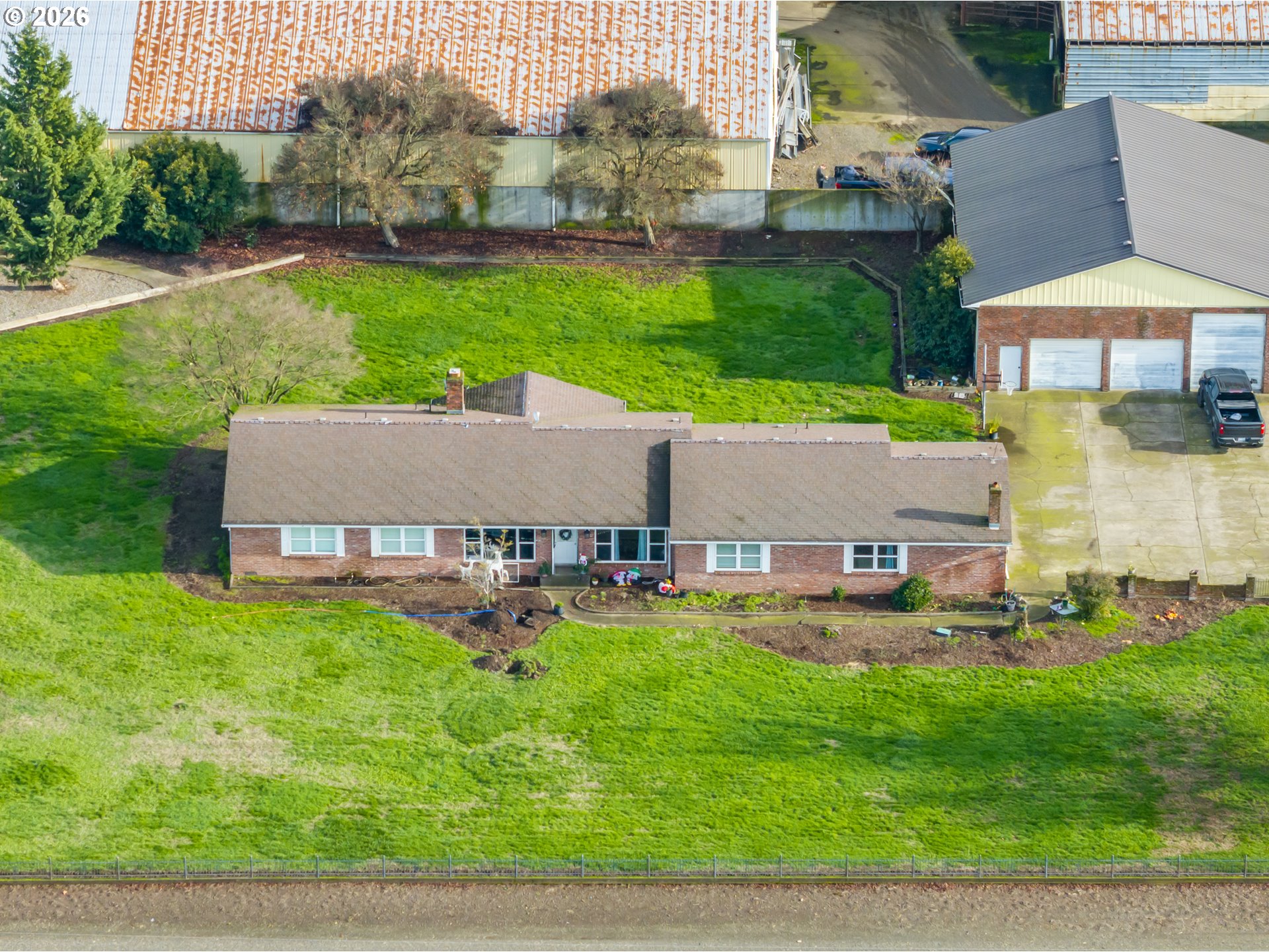 35725 Engel Road Southeast Albany, OR 97322 - Photo 19 of 38 a aerial view of a house with swimming pool garden and patio