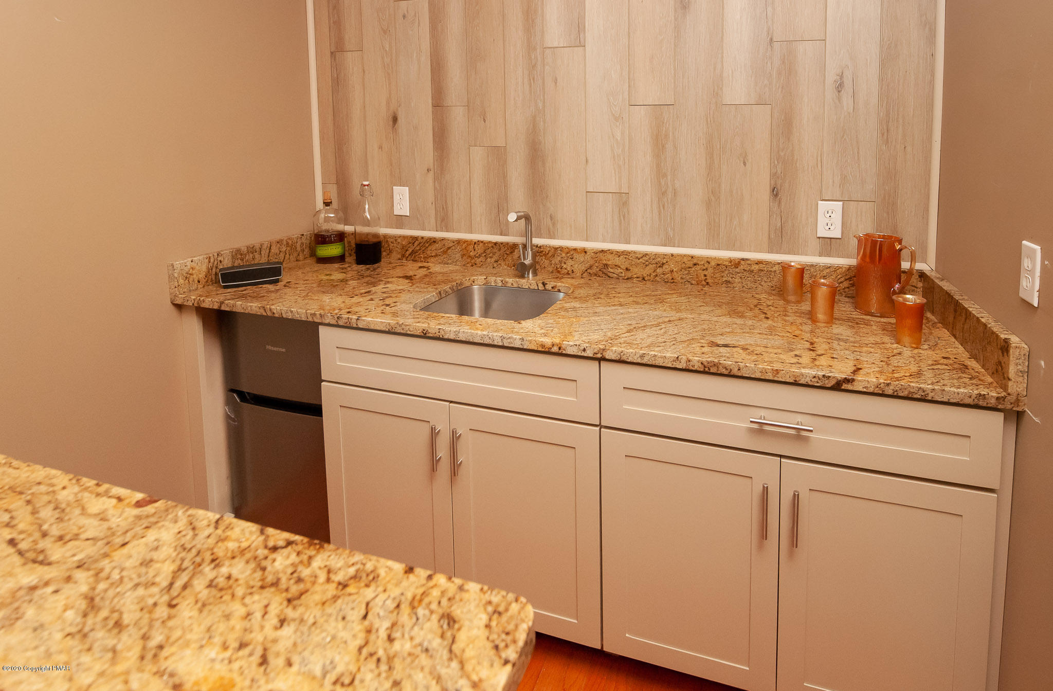 145 Salisbury Road Bushkill, PA 18324 - Photo 48 of 60 a bathroom with a granite countertop sink and a mirror