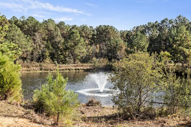 a view of a lake with houses