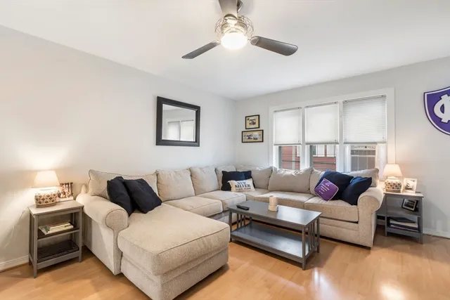 a living room with furniture and a couch