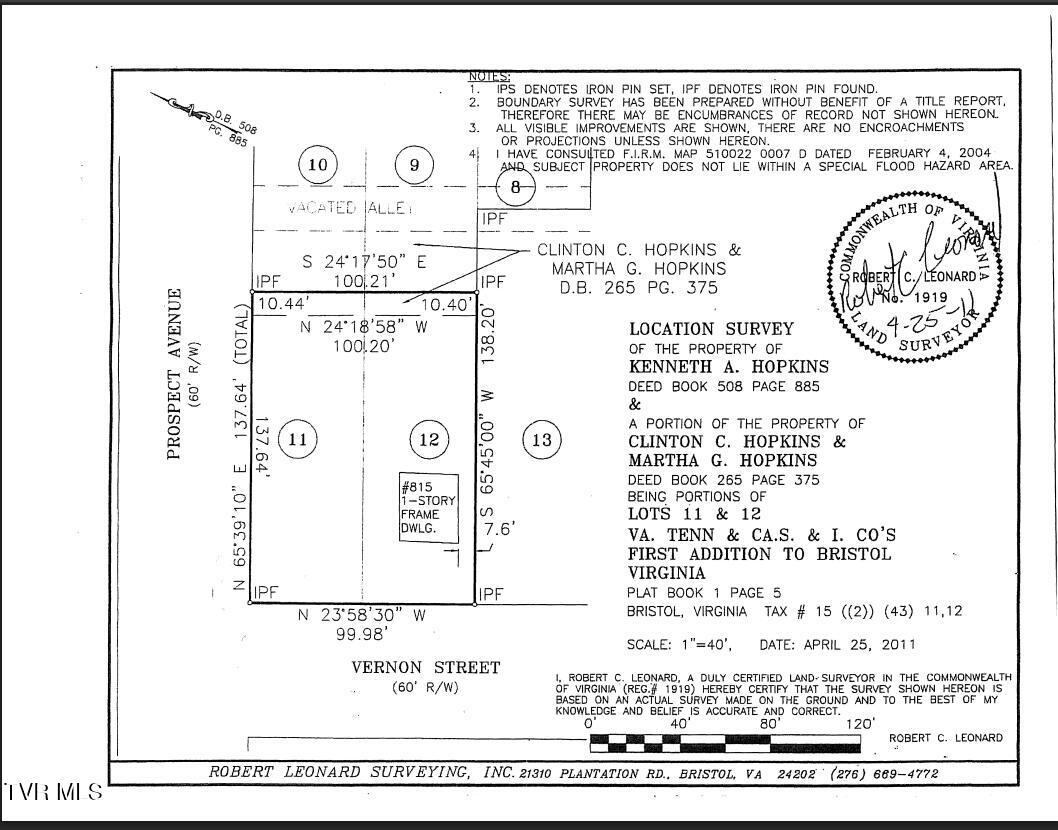 815 Vernon Street Bristol, VA 24201 - Photo 14 of 14 plat