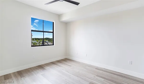 an empty room with a window