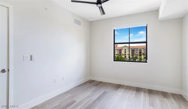 an empty room with a window