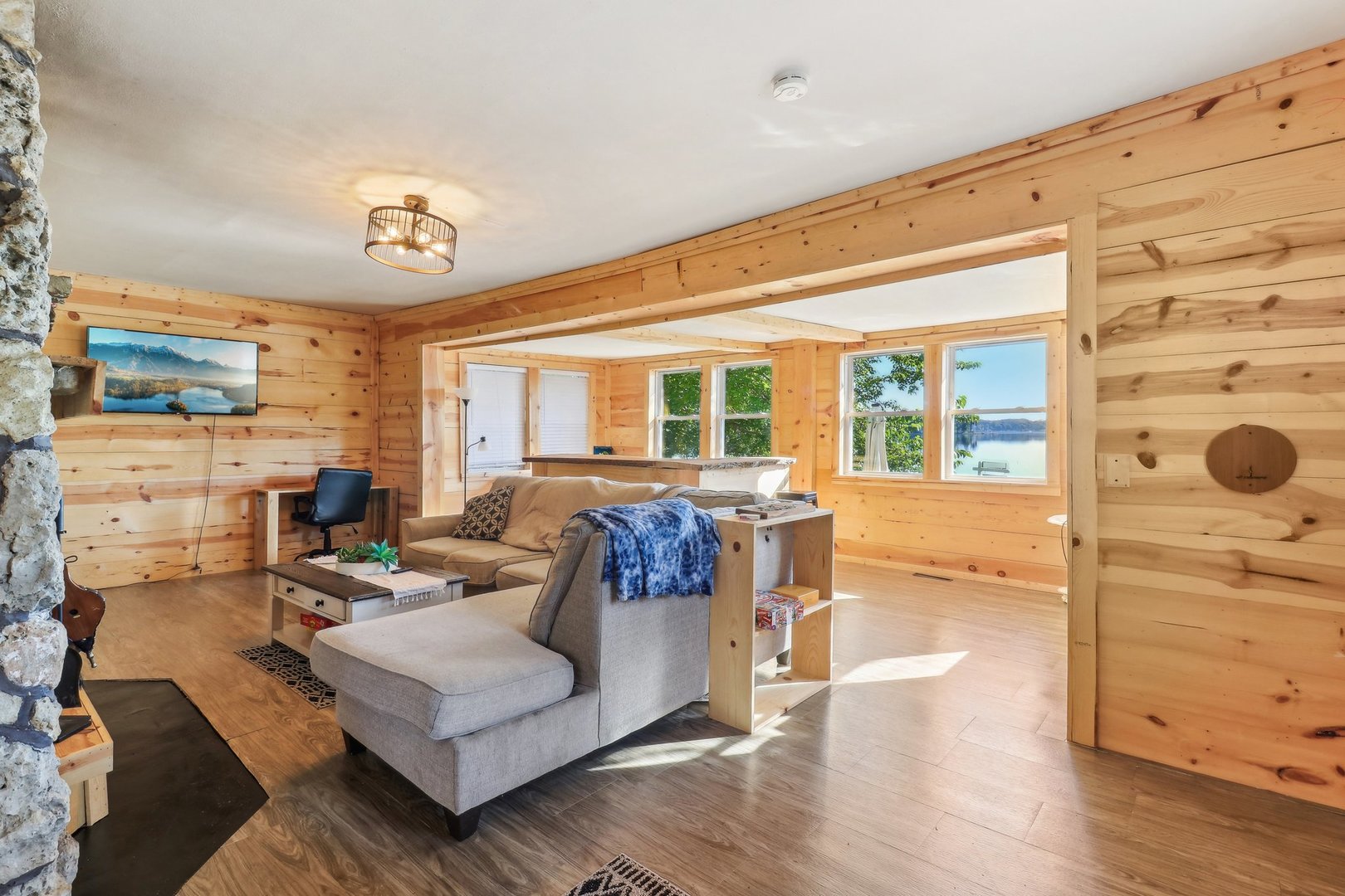 35193 North Wilson Road Ingleside, IL 60041 - Photo 17 of 45 a living room with fireplace furniture and flat screen tv