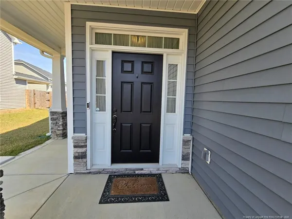 a view of a door of the house