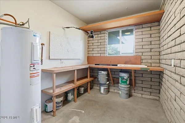 a view of furniture and storage area