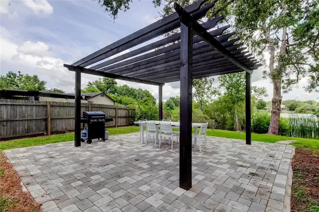 a view of outdoor space with deck and garden