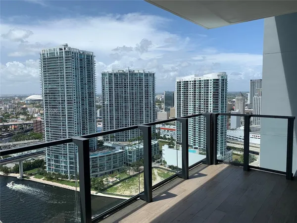 a view of balcony with city view