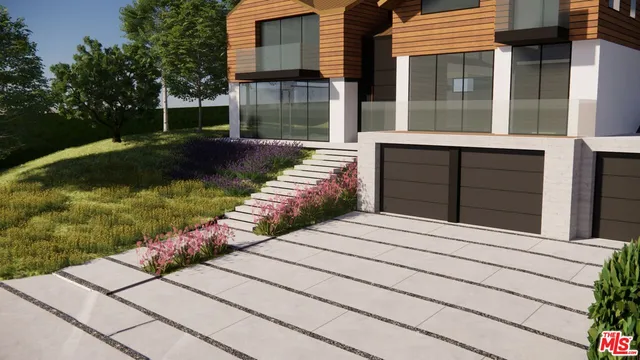 a view of a backyard of a house