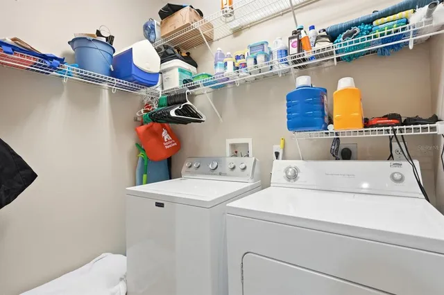 a view of a garage with gym equipment