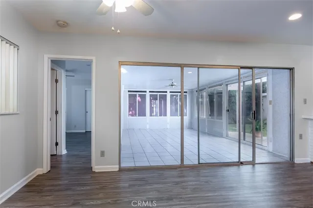 a view of entryway with wooden floor