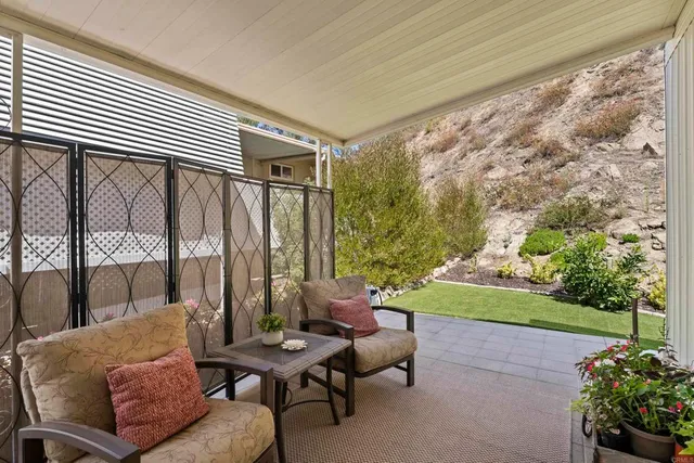 a outdoor living space with furniture and garden