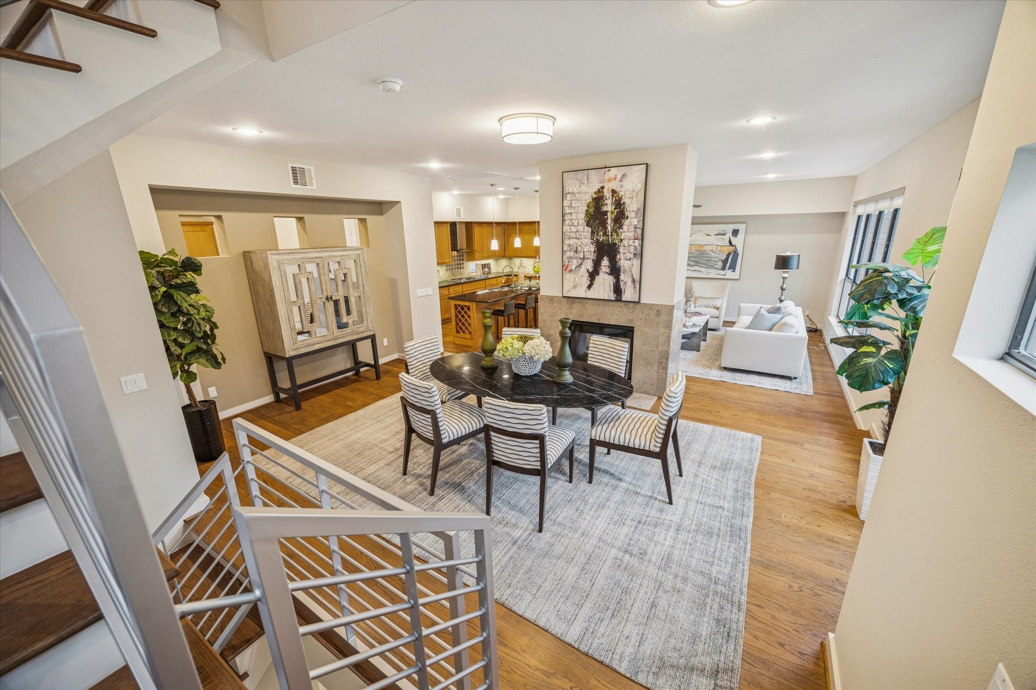 220 Detering Street Houston, TX 77007 - Photo 4 of 27 a view of a dining room with furniture window and wooden floor