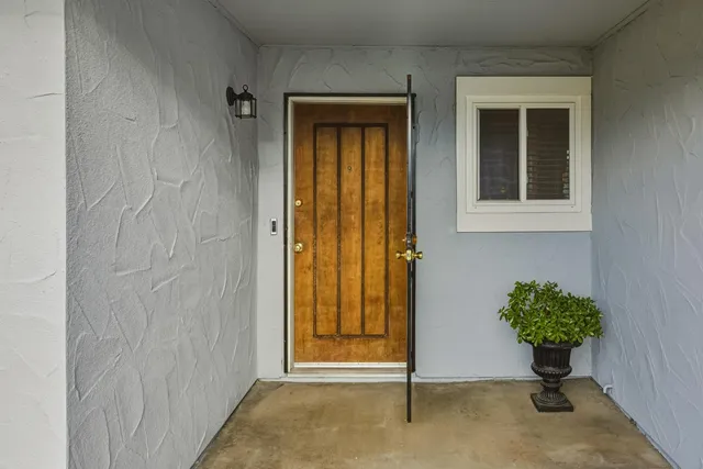 a view of front door of house