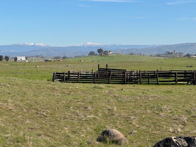 a view of a terrace with mountain view