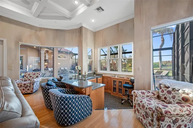 a bathroom with a granite countertop sink mirror and double