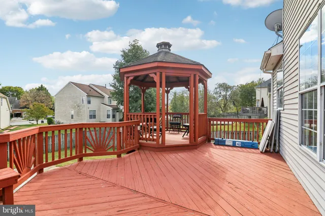 a view of wooden deck