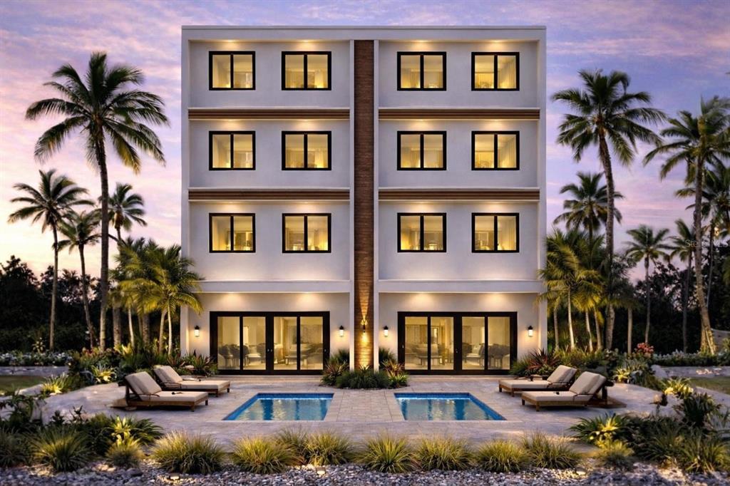 0 Gulf Boulevard, Unit LOT 14 Indian Rocks Beach, FL 33785 - Photo 2 of 2 front view of a brick house with a yard and palm trees