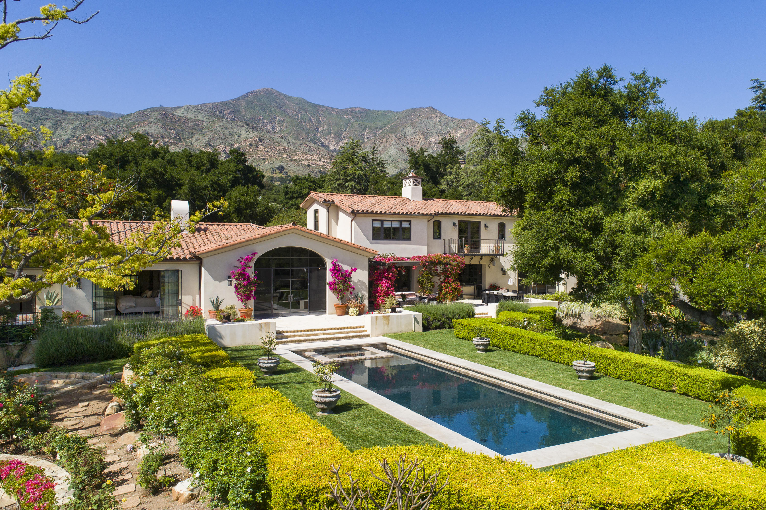760 Riven Rock Road Montecito, CA 93108 - Photo 47 of 50 a view of house with outdoor space and swimming pool