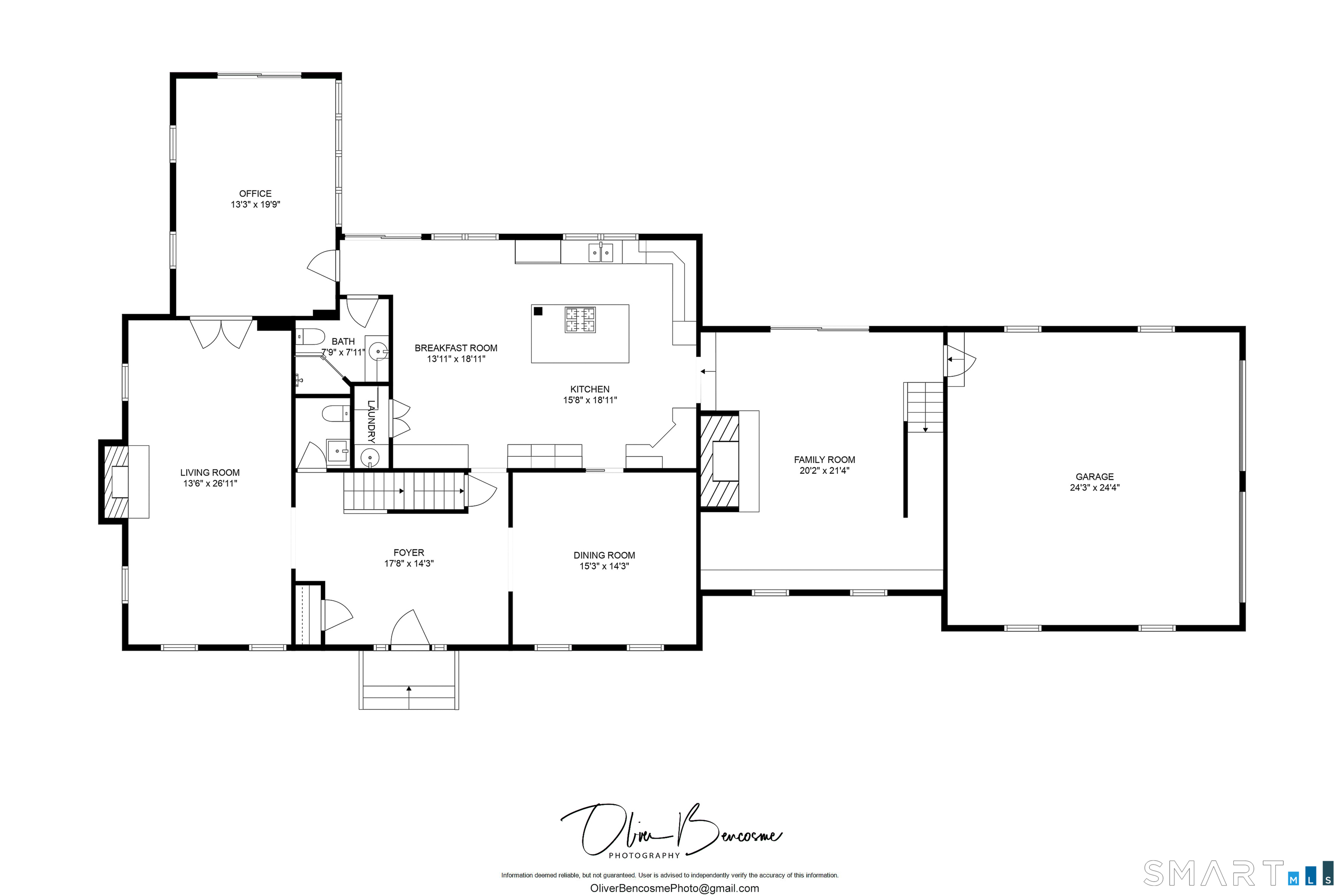 158 Coventry Lane Fairfield, CT 06824 - Photo 39 of 39 First floor floorplan. Note the second floor bonus room accessible from the family room above the garage is on the second floor floorplan.