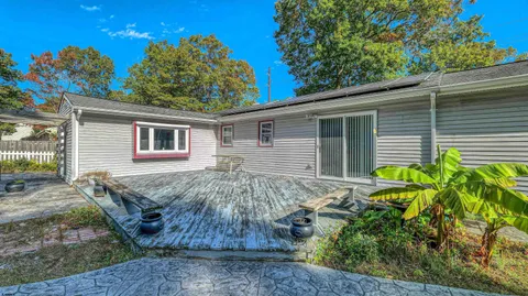 a view of a backyard with plants