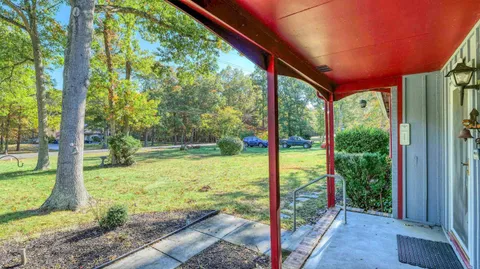 a view of a garden from a window